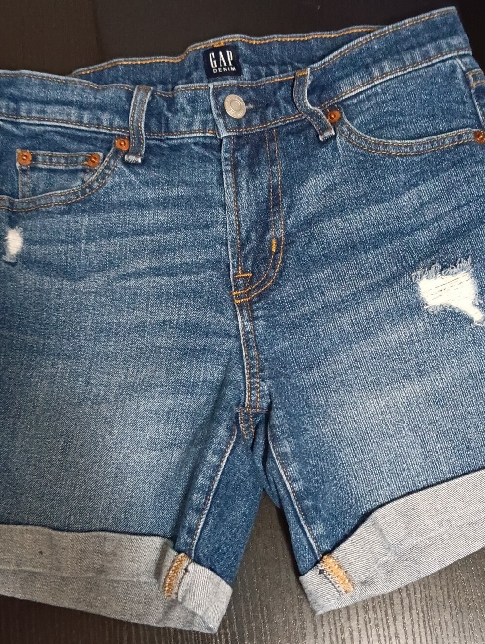 GAP Denim Blue Rolled Cuff Jean Shorts